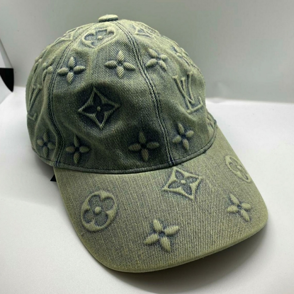 Auth Louis Vuitton Washed Denim Hat Cap M7156L